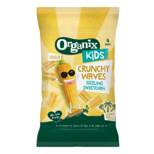 Organix Kids Crunchy Waves Sizzling Sweetcorn